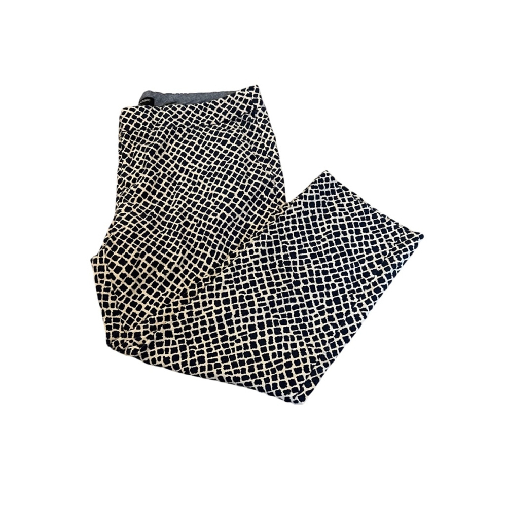 BANANA REPUBLIC Hampton Fit Tan & Black Printed Straight Leg Cropped Capri Pant